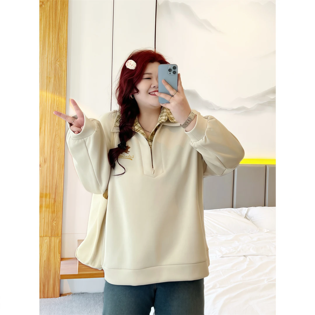 温莎周末 / 学院风假两件洋气卫衣18127胖MM200斤