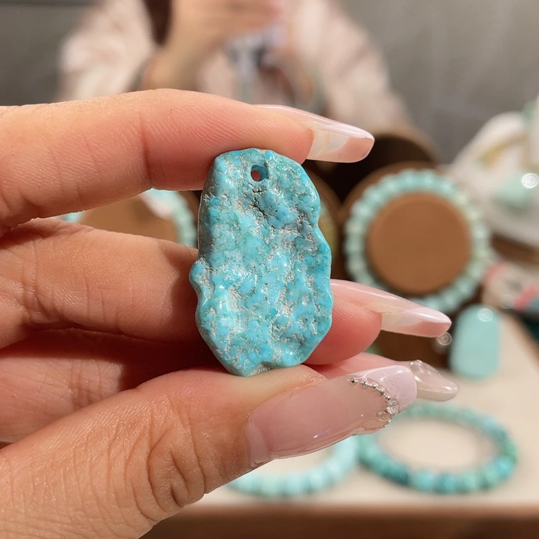 绿松石未镶嵌高瓷蓝随行