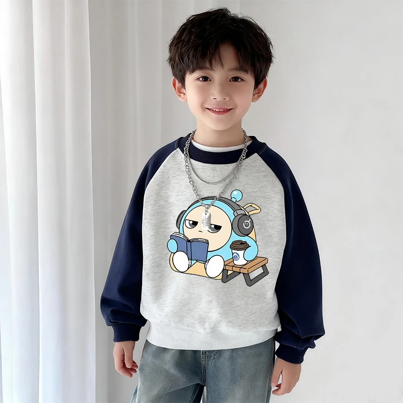蛋仔派对可爱卡通儿童春秋卫衣插肩时尚潮酷帅气童装男女中大童上