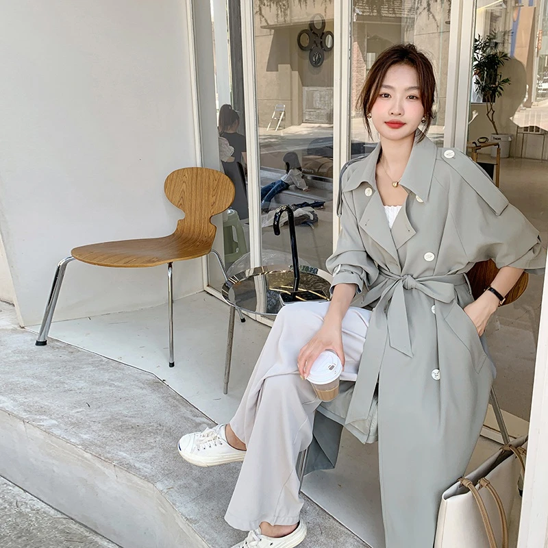 高级感超好看英伦风衣外套女春秋2025年新款韩系慵懒风中长款大衣