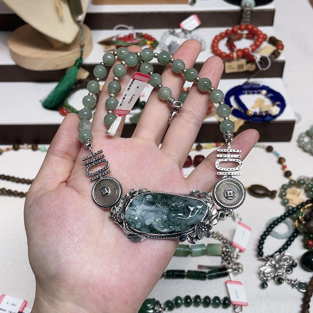 足银925银镶嵌锁骨链