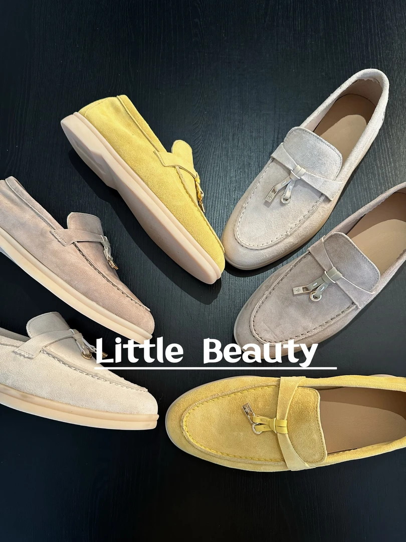 【小美家】LP超软一脚蹬真皮春秋平底乐福鞋女