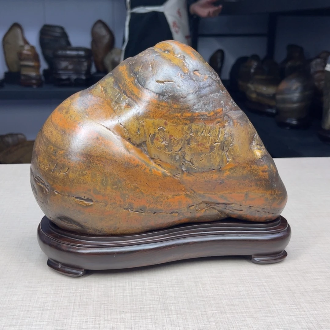 石材广西大化彩玉石配底座