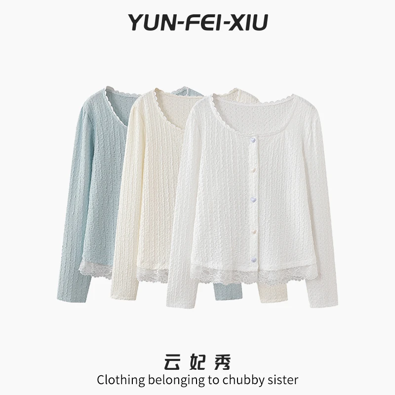 云妃秀大码女装针织衫简约百搭微胖韩版减龄上衣显瘦夏季21459