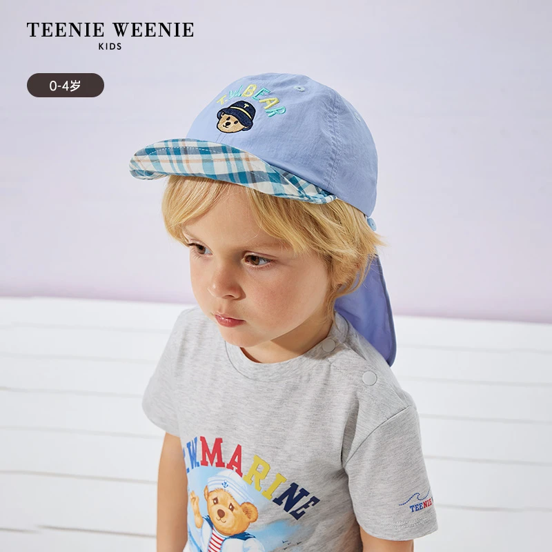 TeenieWeenieBaby小熊童装25夏季卡通护颈轻薄棒球帽T0AC25S501B