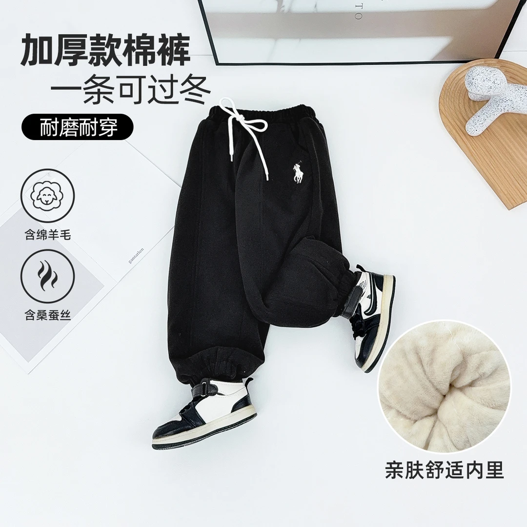 一条过冬儿童棉裤男童裤子加厚2025新款冬季UTT52081悠悠童话童装