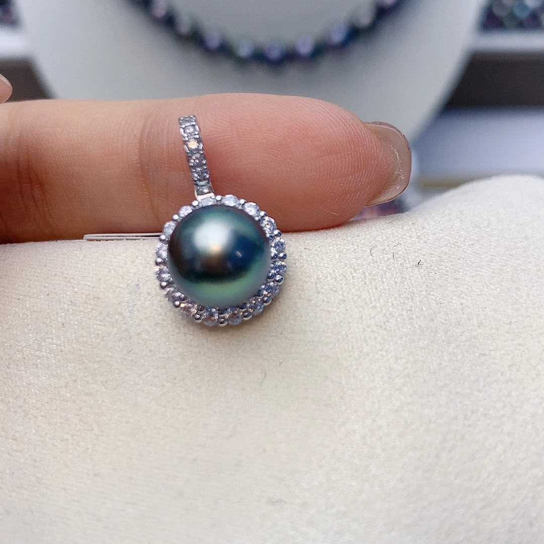 银S925镶嵌海水珍珠颈饰W29