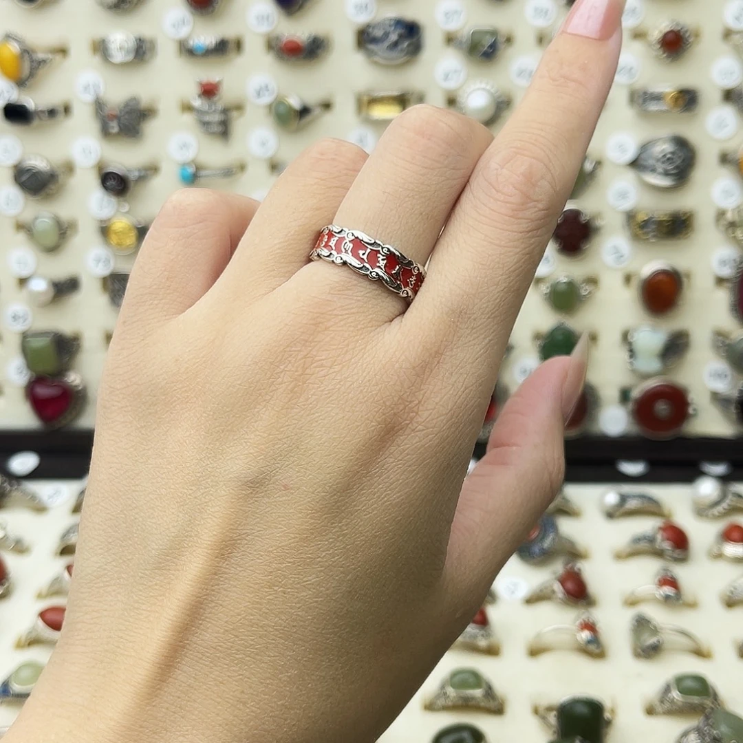 玛瑙/玉髓银S925镶嵌戒指