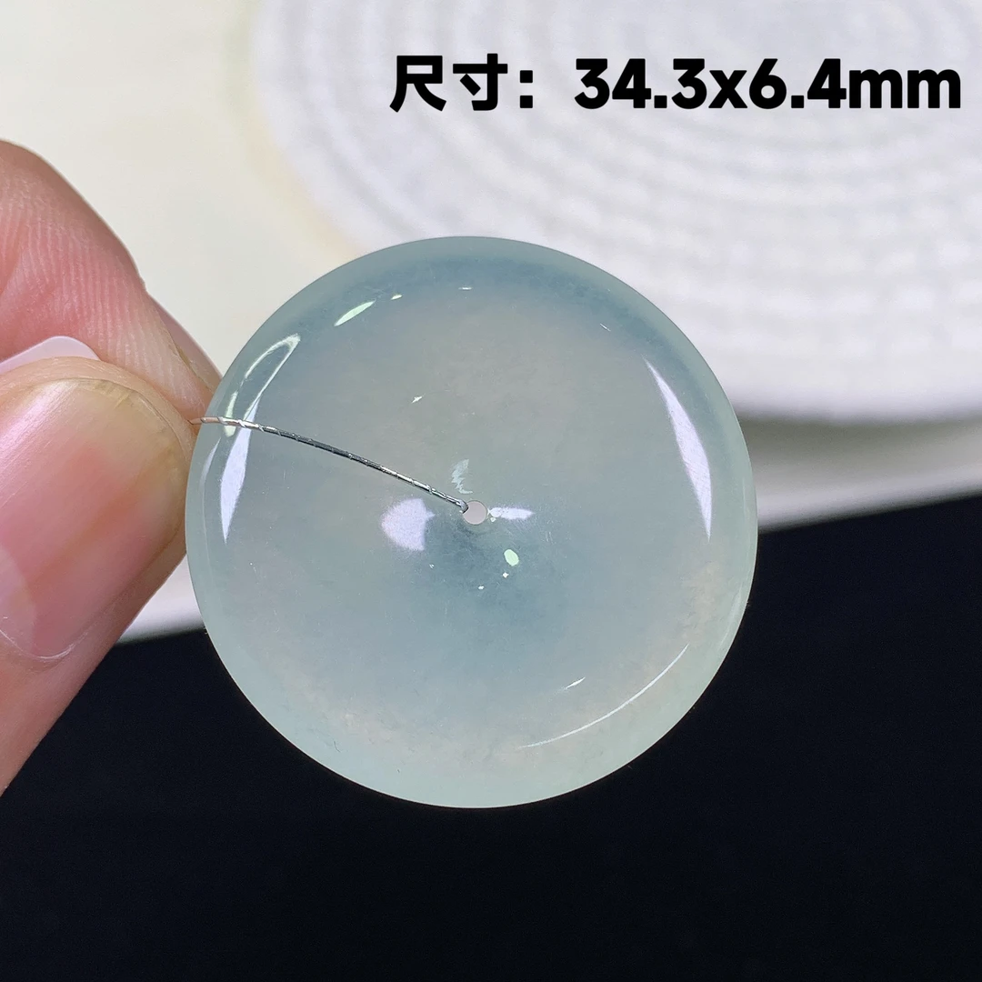 缅甸天然A货翡翠老坑冰种胶润精致百搭怀古平安扣吊坠