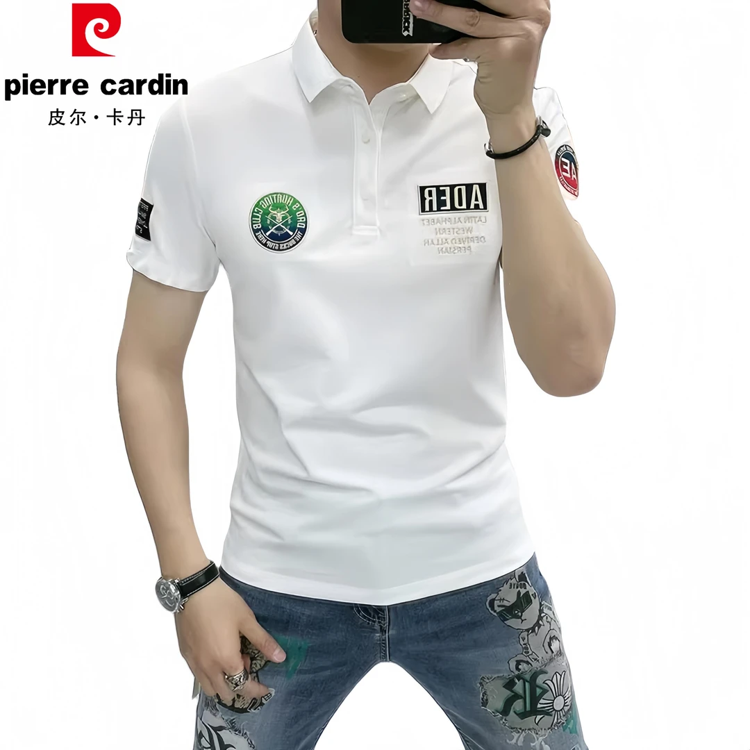 皮尔卡丹夏季轻奢男士Polo衫时尚修身休闲百搭短袖T恤上衣男装潮t