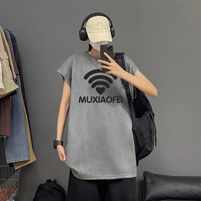 muxiaofei/慕小菲美式高街痞帅夏季无袖运动休闲百搭坎肩背心男