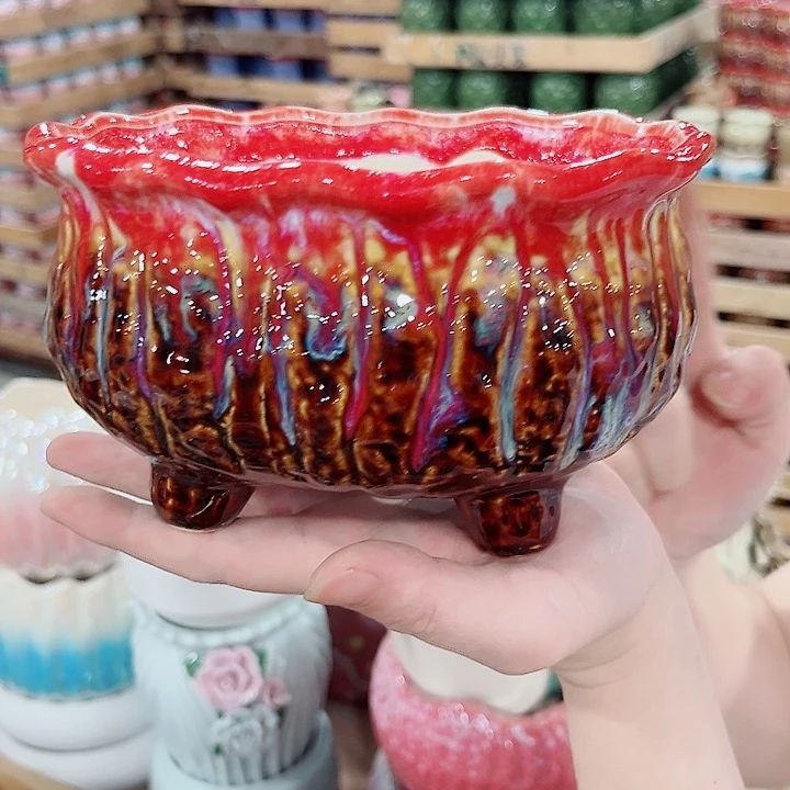 有孔.凑单10元陶瓷花盆发货！