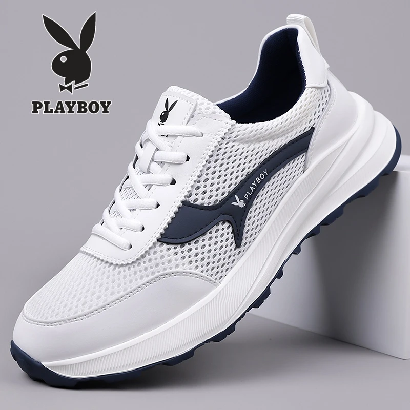 PLAYBOY/花花公子男鞋2026新款夏季透气运动休闲鞋百搭飞织网面鞋