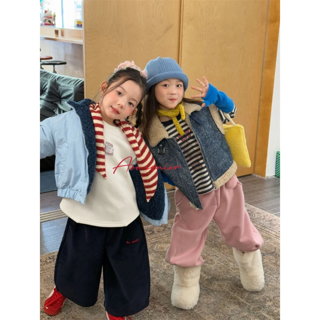 Aoo·25冬~带毛球休闲卫裤25D58006（童装汉服）粉色