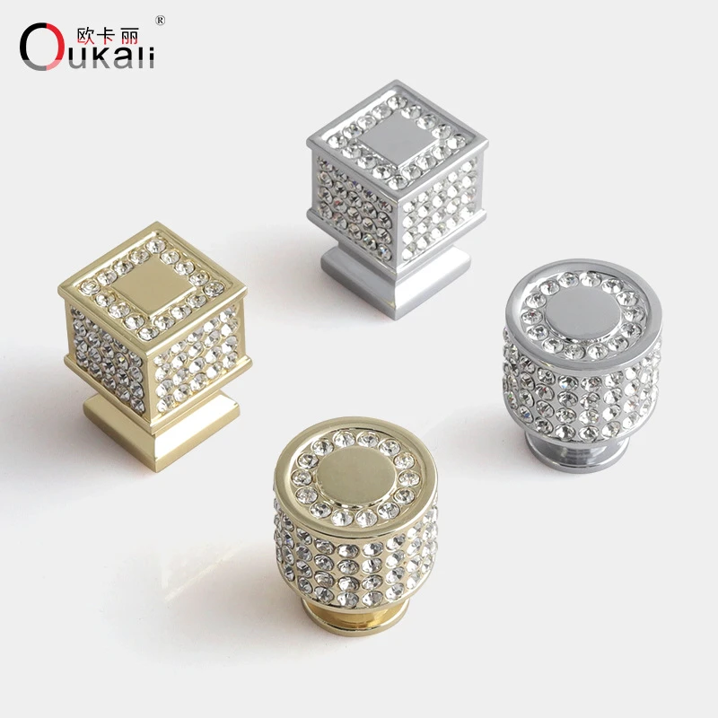 OI轻奢现代简约水晶抽屉衣柜柜门拉手玻璃把手抛光把手