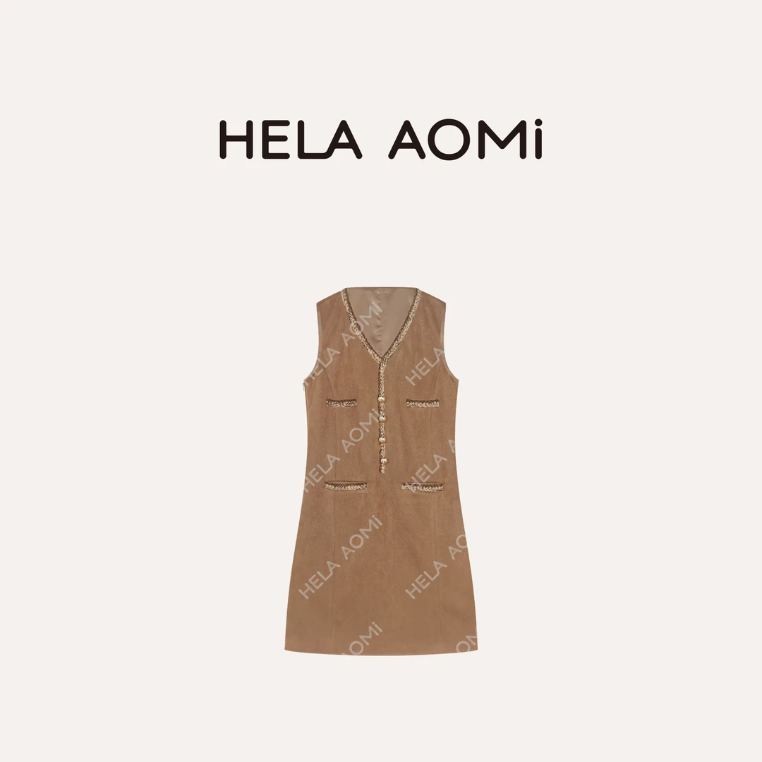 HELA AOMI“重工奢贵裙”A型裙摆包容性氛围感连衣裙CY5CN73133