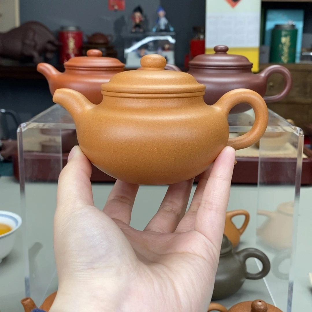 紫砂茶壶黄金段仿古半手200cc