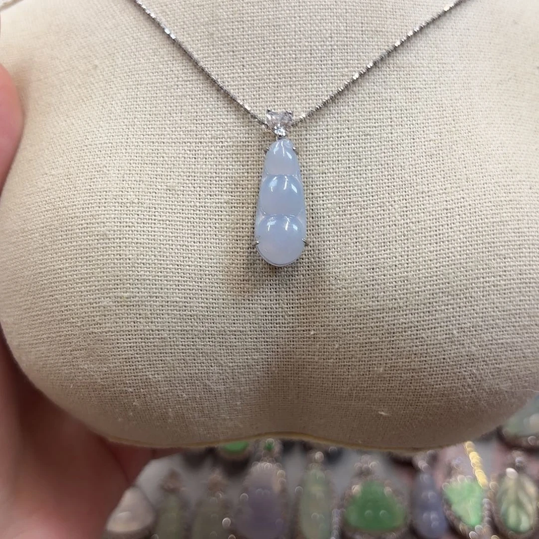 翡翠银S925镶嵌吊坠(不含链)