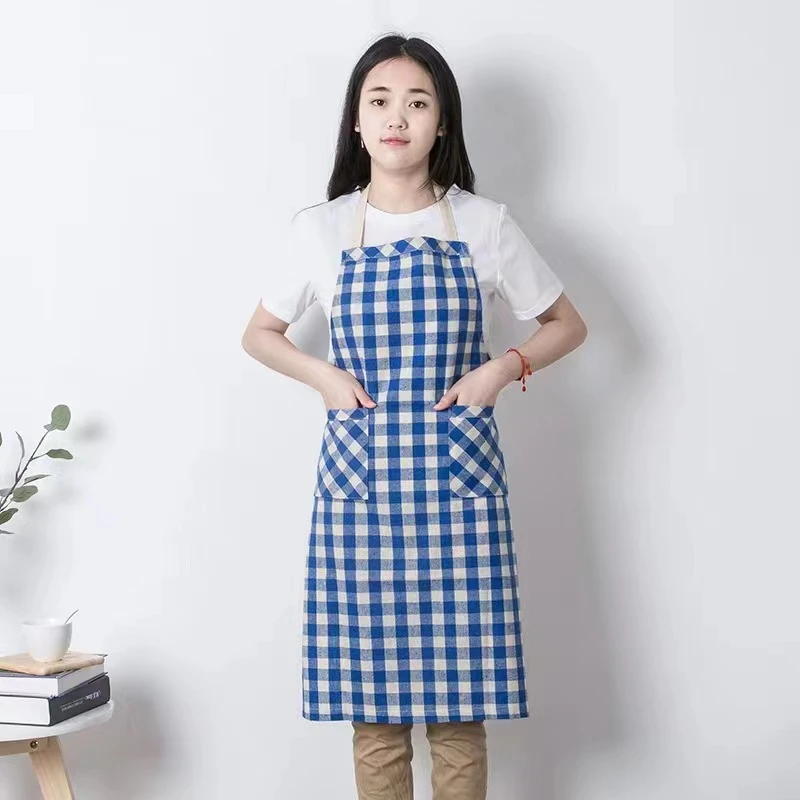清！棉涤色织格子围裙（2条装）