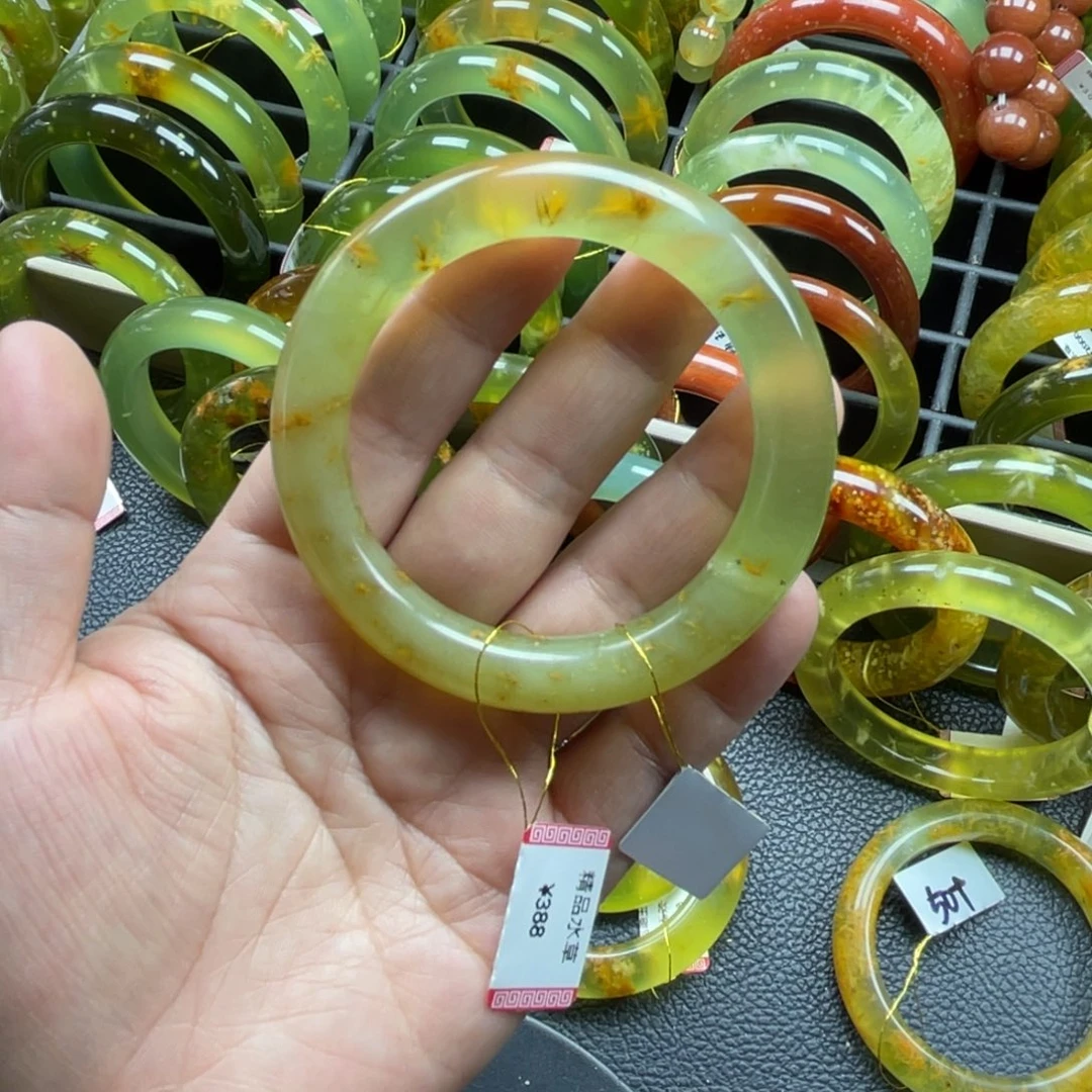 未镶嵌蛇纹石玉手镯有裂手镯特价不退不换
