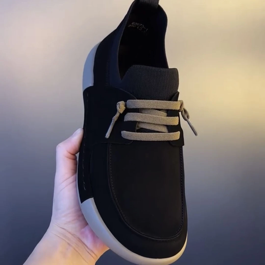 新中式爆款皮面透气商务外浅口一脚蹬舒适正品时尚断码软底皮鞋男