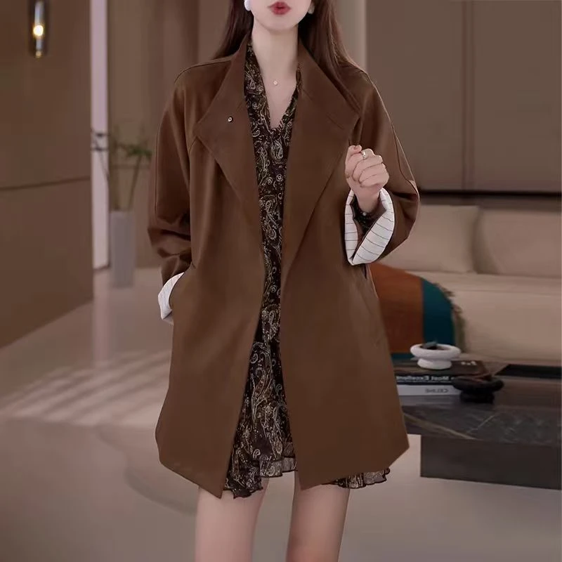 韩版酷飒感气质女士风衣2025秋季新款高端时尚大气休闲中长款外套