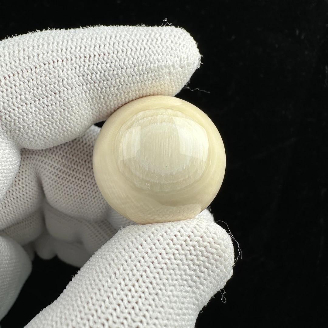 D8294天然猛犸牙 芝士皮圆珠25.8mm支持鉴定 假一罚四