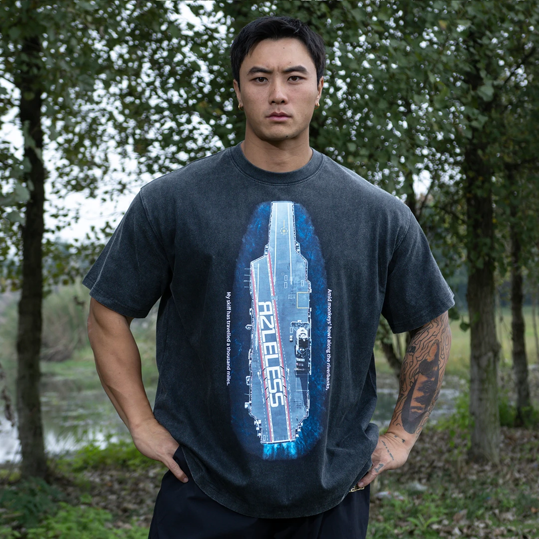 RULELESS “国之重器” 限量发售 福建舰 “轻舟已过” 重工水洗短袖