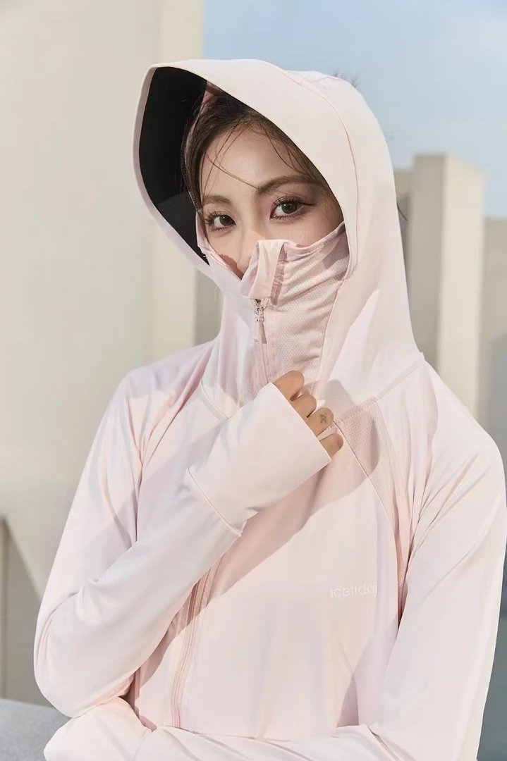 夏季黑胶帽檐女款冰感防晒