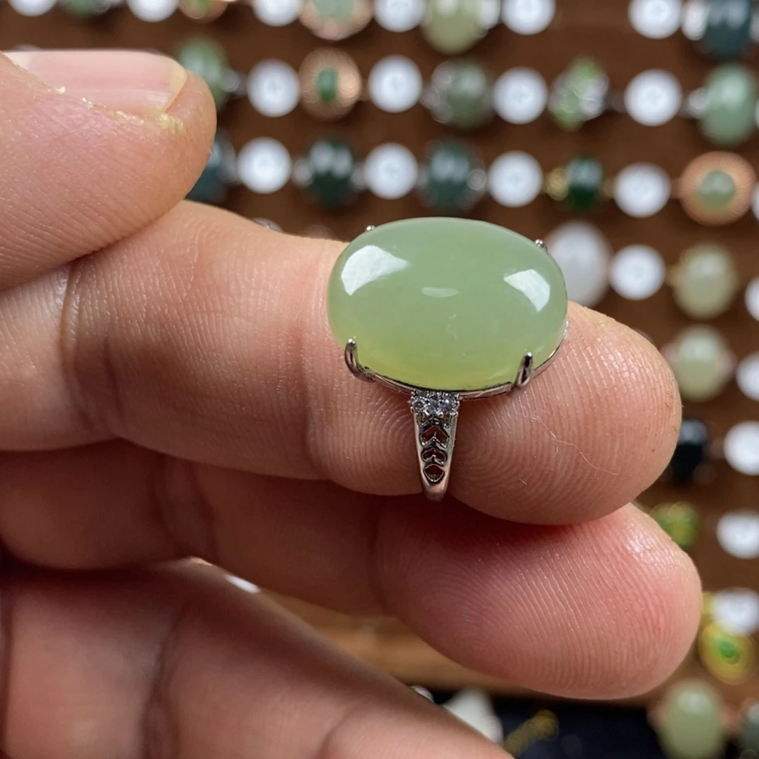 和田玉（青白玉）戒指合金