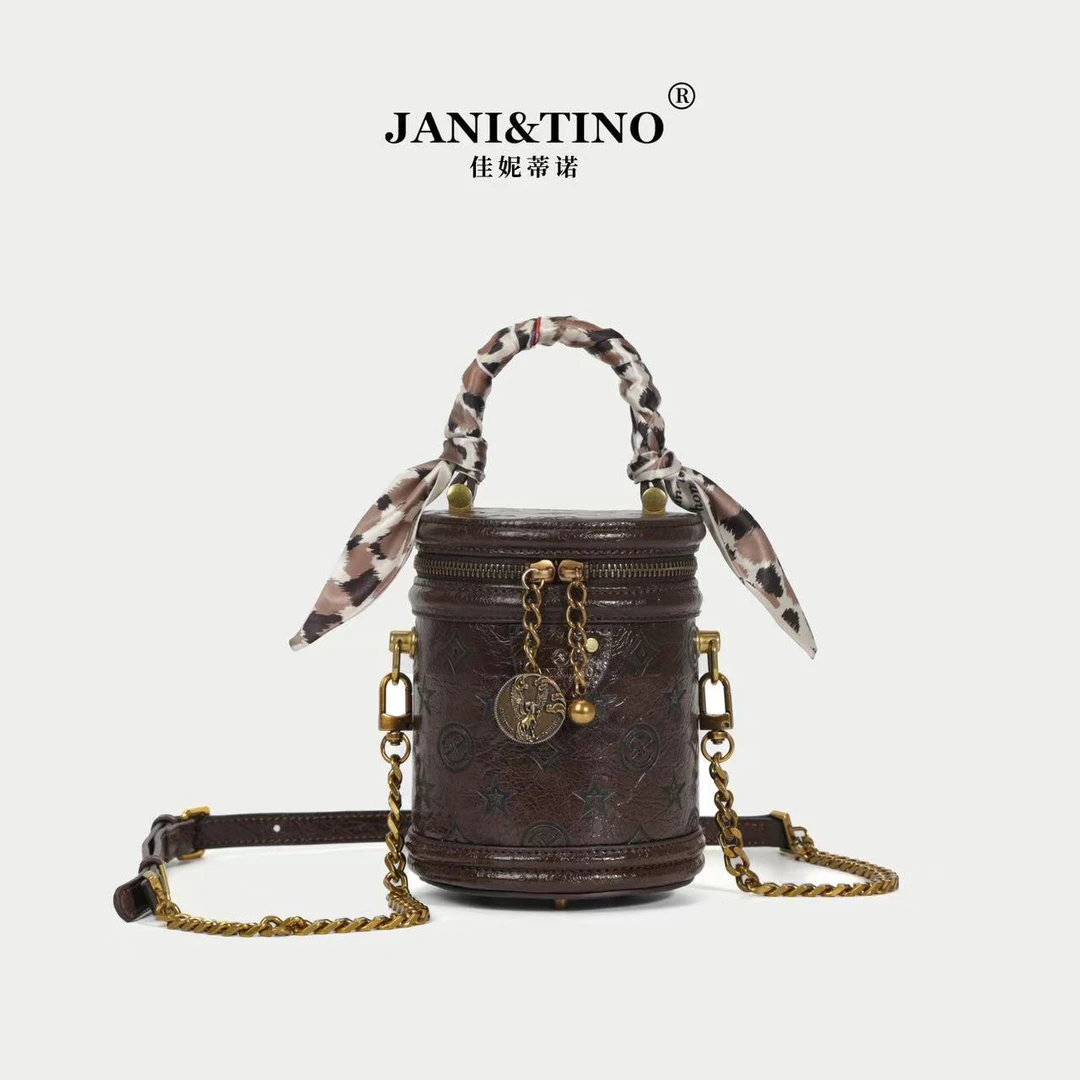 JANITINO/佳妮蒂诺【马哥专属】新款时尚百搭单肩包288压花棕