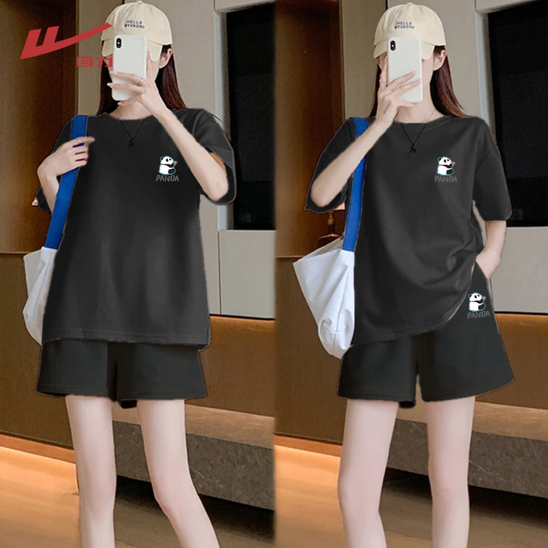 回力2025夏季新款清凉显瘦百搭短袖三分短裤休闲洋气运动套装