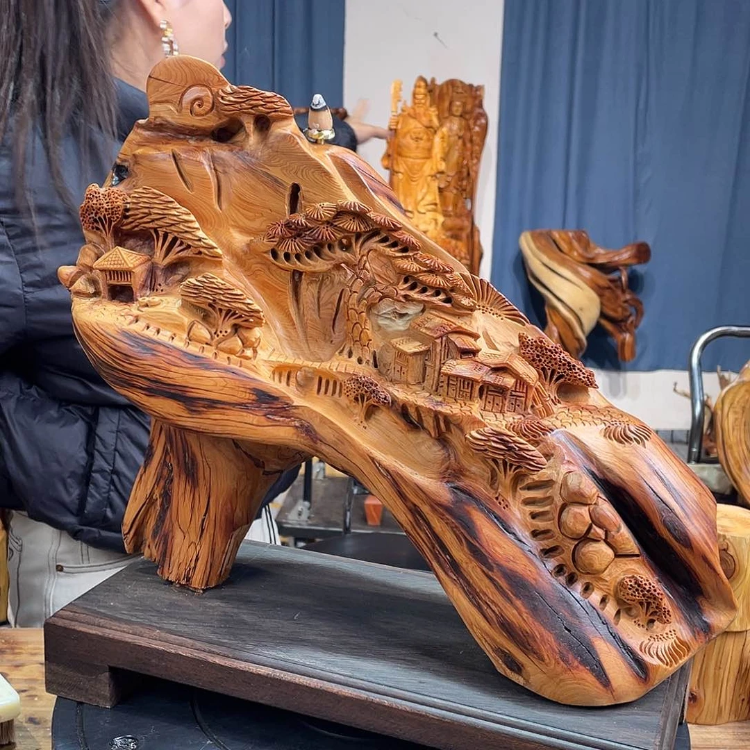 柏木（崖柏）山水倒流香送两盒香