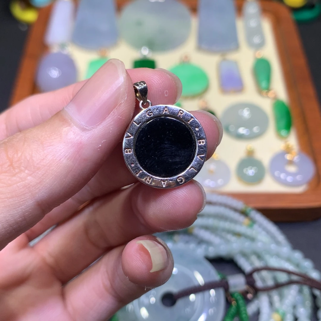 翡翠银S925镶嵌吊坠(不含链)