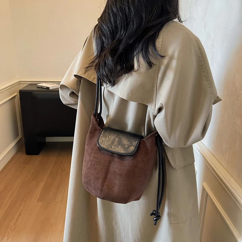 复古南瓜包！麂皮绒2025新款小众时尚单肩腋下包高级斜挎手机包