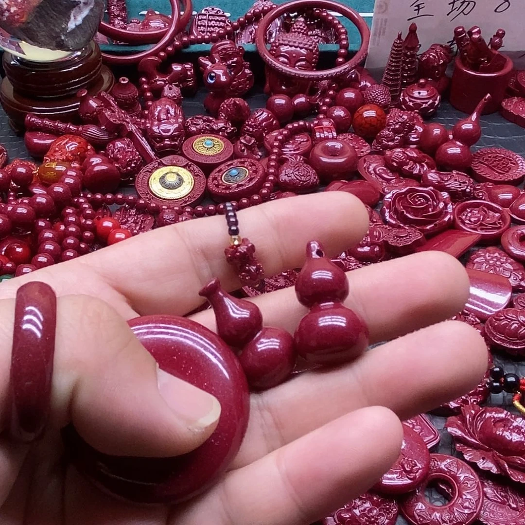 微***醺天然辰砂朱砂平安扣葫芦