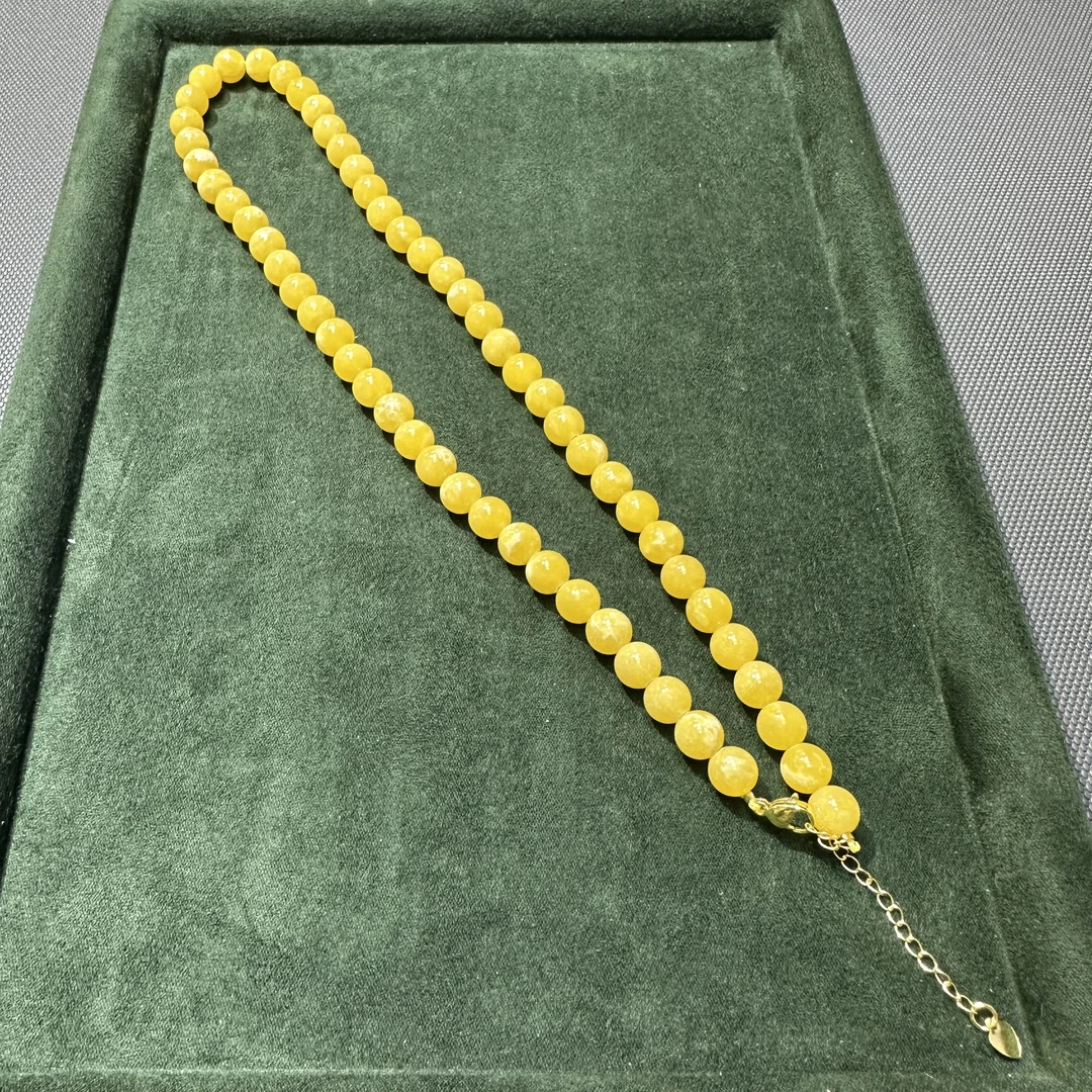 非金属珐琅项链 黄色稀有香香0.6mi圆珠吊坠项链B160