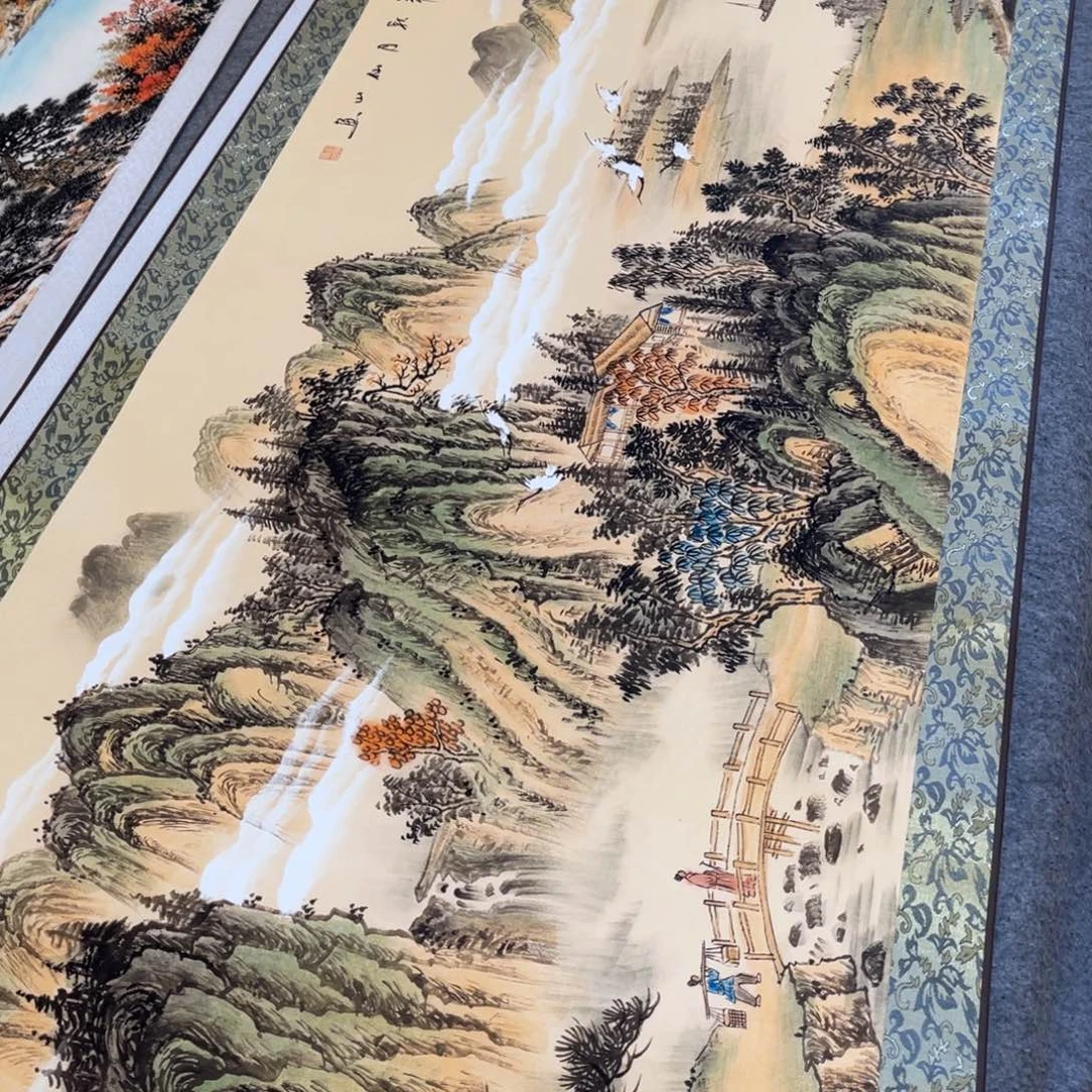 溪山隐逸六尺横幅东方美学装饰画210*70