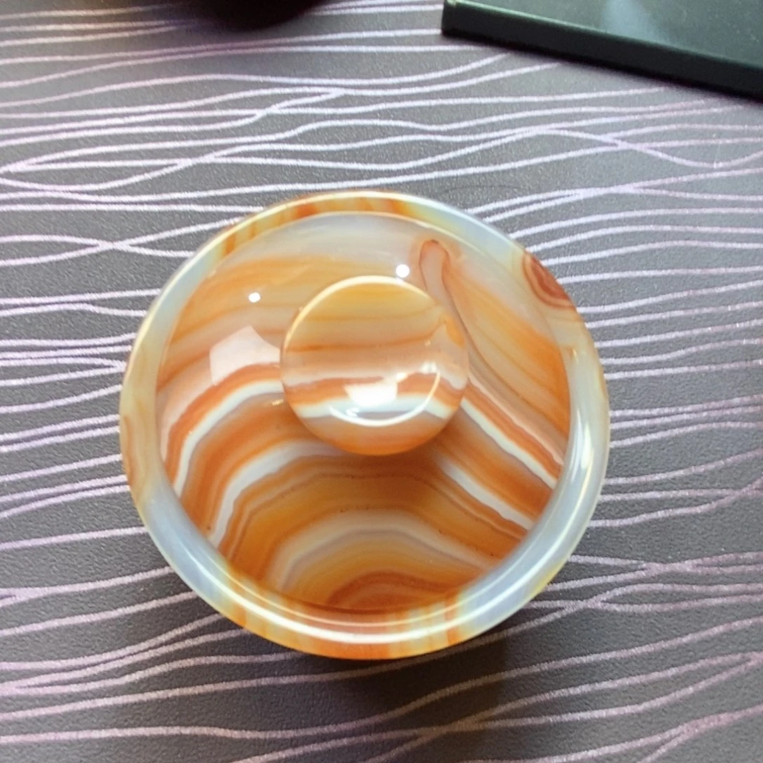 小****玛瑙/玉髓合金盖碗