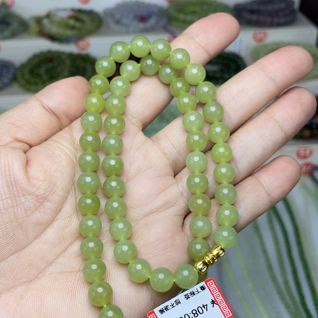 和田玉未镶嵌颈饰8mm