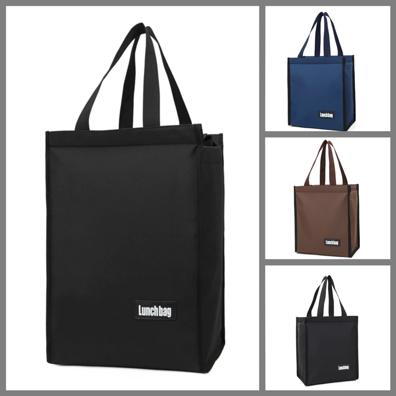 加高加大号便当包纯色耐磨防水铝箔饭盒袋手提包保温包女士手拎包