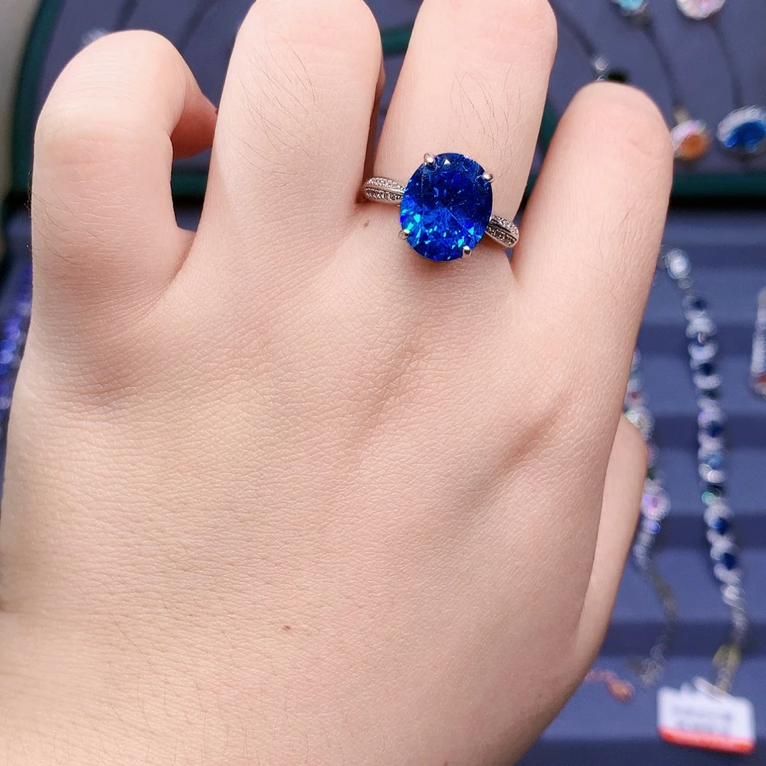 托帕石戒指银S925镶嵌