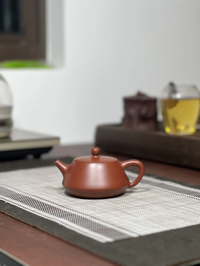 原矿小煤窑朱泥柱础壶170毫升半手工宜兴茶具套装紫砂壶227