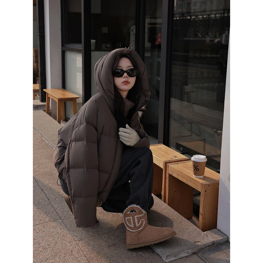 张贝贝ibell 无胆防绒工艺 肯豆风轻暖面包羽绒