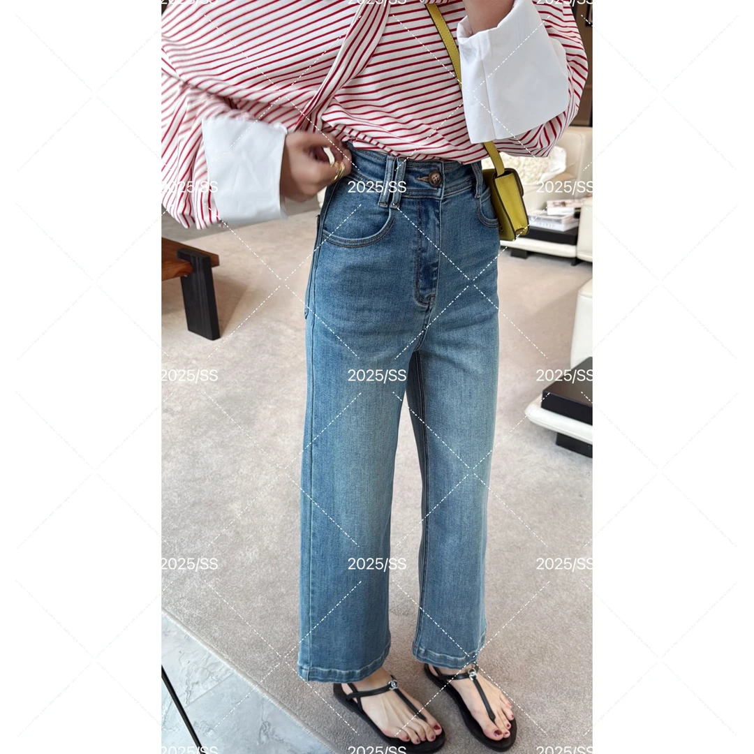 【娇娇私服定制】新款上新高腰A版直筒牛仔裤（裤长90）21566#