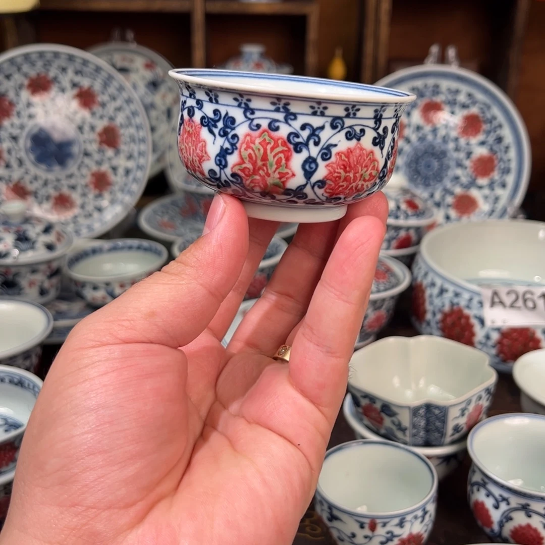 景德镇高温原矿釉里红手绘