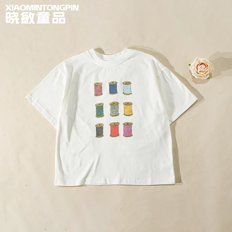 彩色线筒印花T恤3C3913