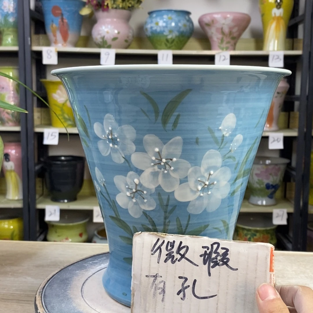景德镇手工手绘陶瓷花盆
