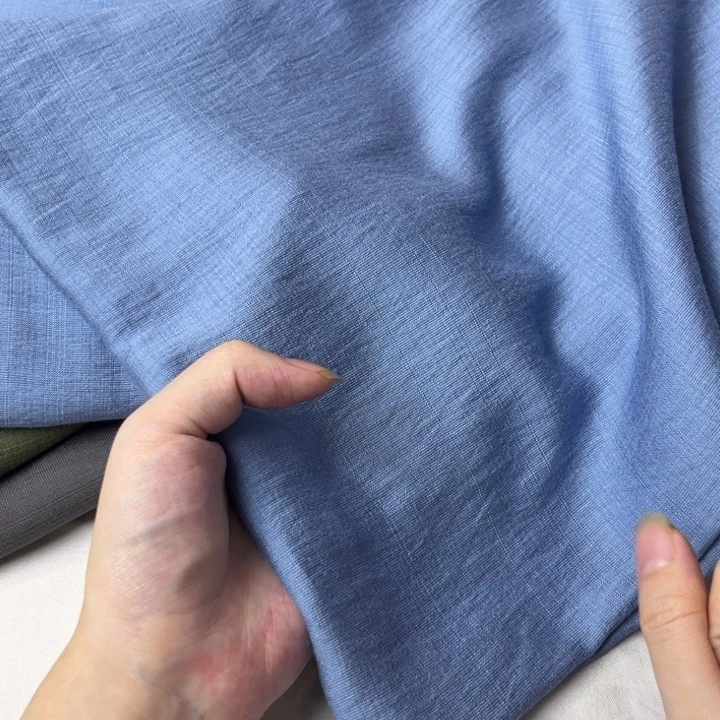 蓝色天丝苎麻2米。