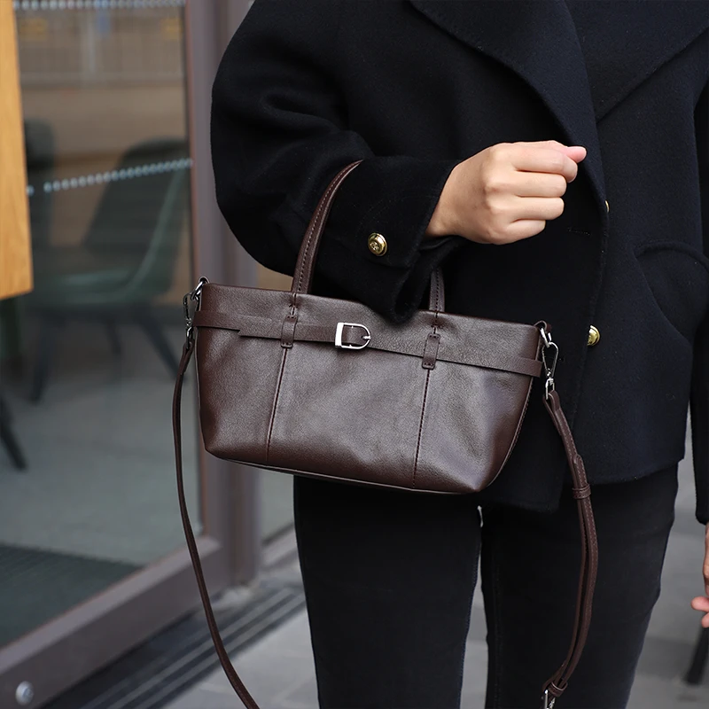 T BONNY/唐柏尼头层植鞣牛皮2025新款高级感百搭手提单肩斜挎女包